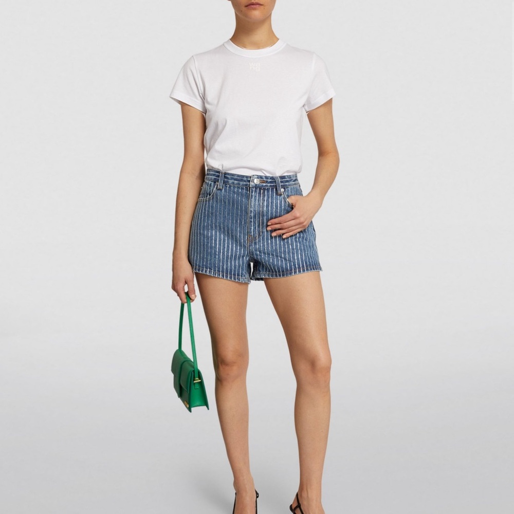 Alexander Wang Blue Crystal Denim Short